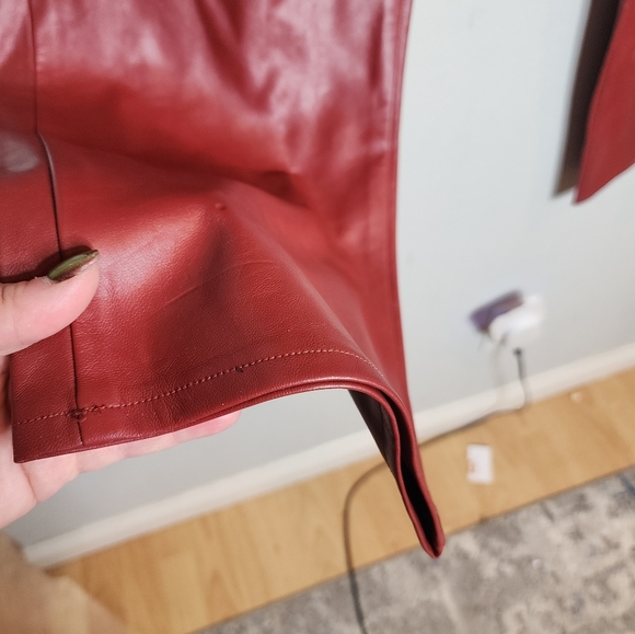 NWT Pistola Red Faux Leather Cassie High Rise Straight Pant Carmine Size 31 (12) - Picture 15 of 16